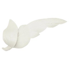 Christian Dior GROSSE 1963 Vintage White Long Vivid Wavy Leaf Feather Brooch