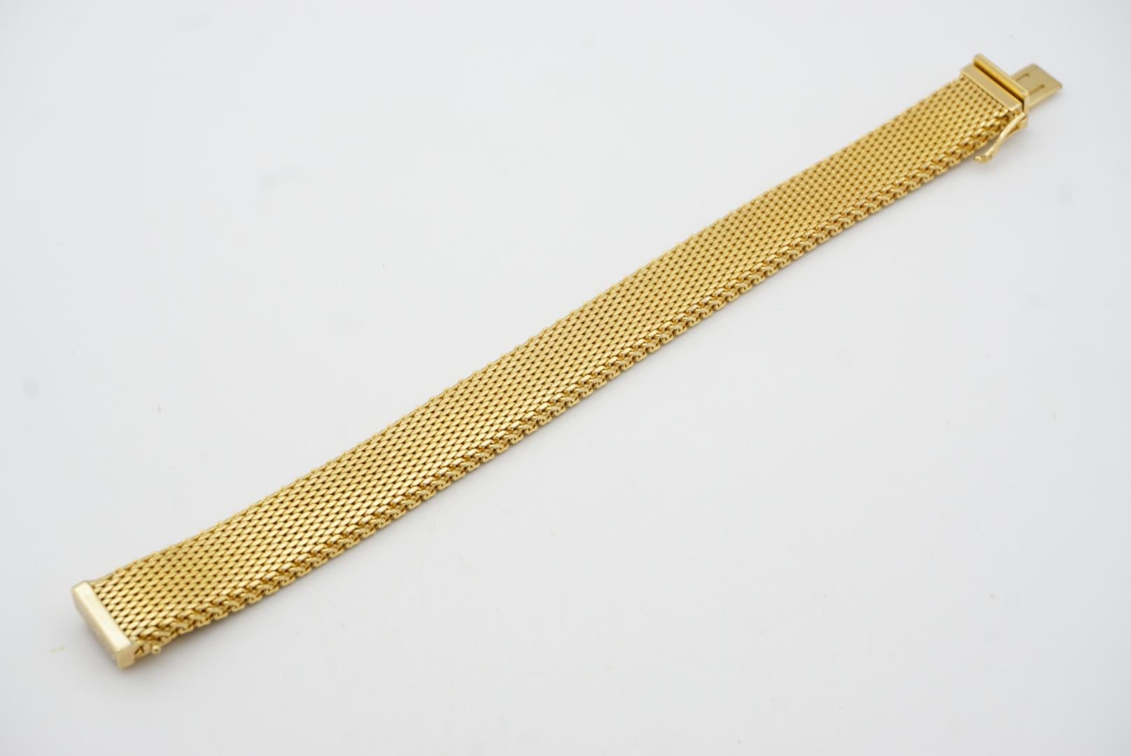 Christian Dior GROSSE 1964 Double Thick Woven Mesh Modernist Gold Cuff Bracelet For Sale 7