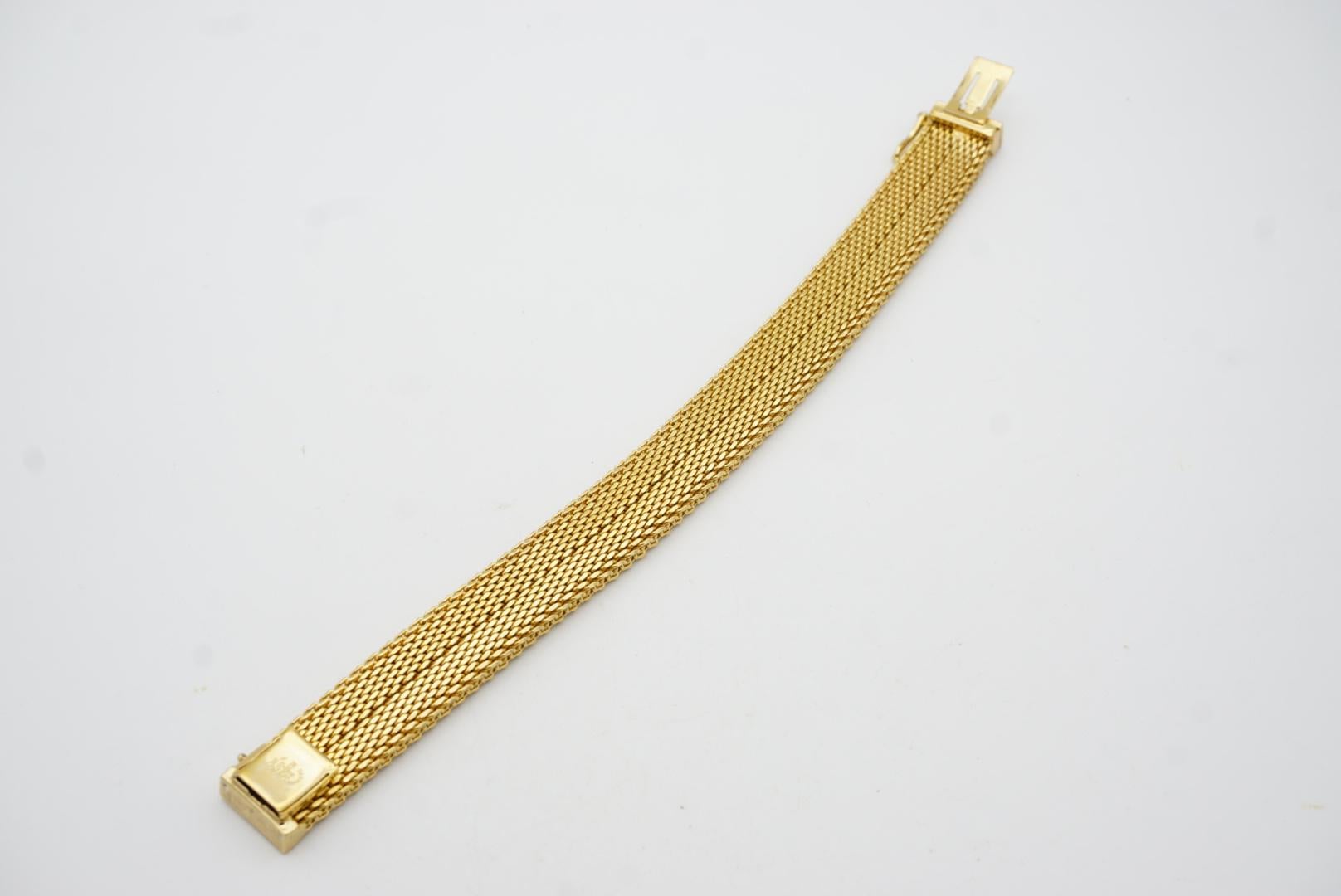 Christian Dior GROSSE 1964 Double Thick Woven Mesh Modernist Gold Cuff Bracelet For Sale 8