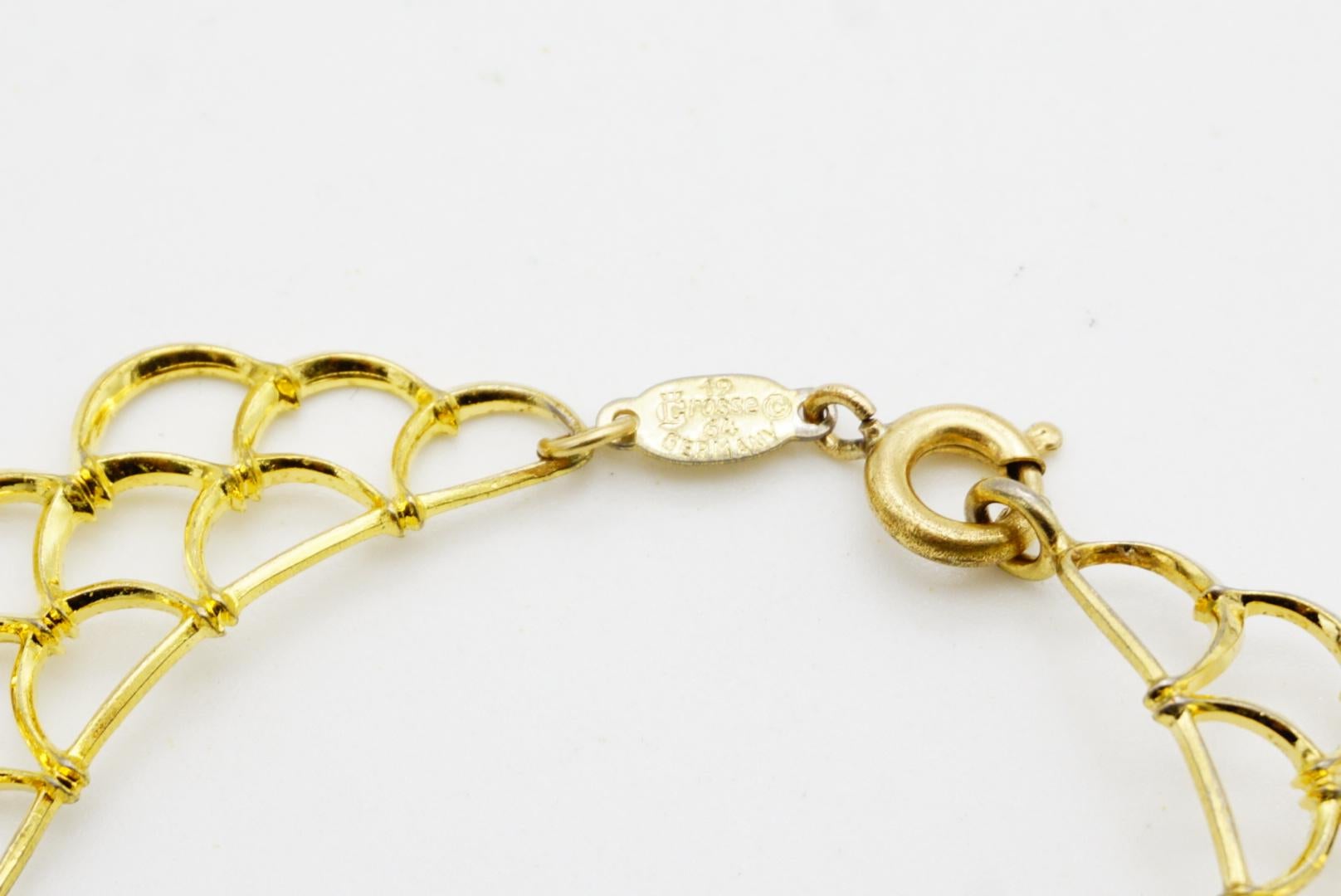 Christian Dior GROSSE 1964 Fish Scales Bib Curved Belly Circle Layer Necklace For Sale 5