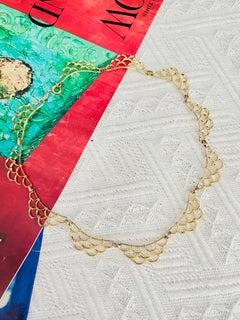 Christian Dior GROSSE 1964 Fish Scales Bib Curved Belly Circle Layer Necklace