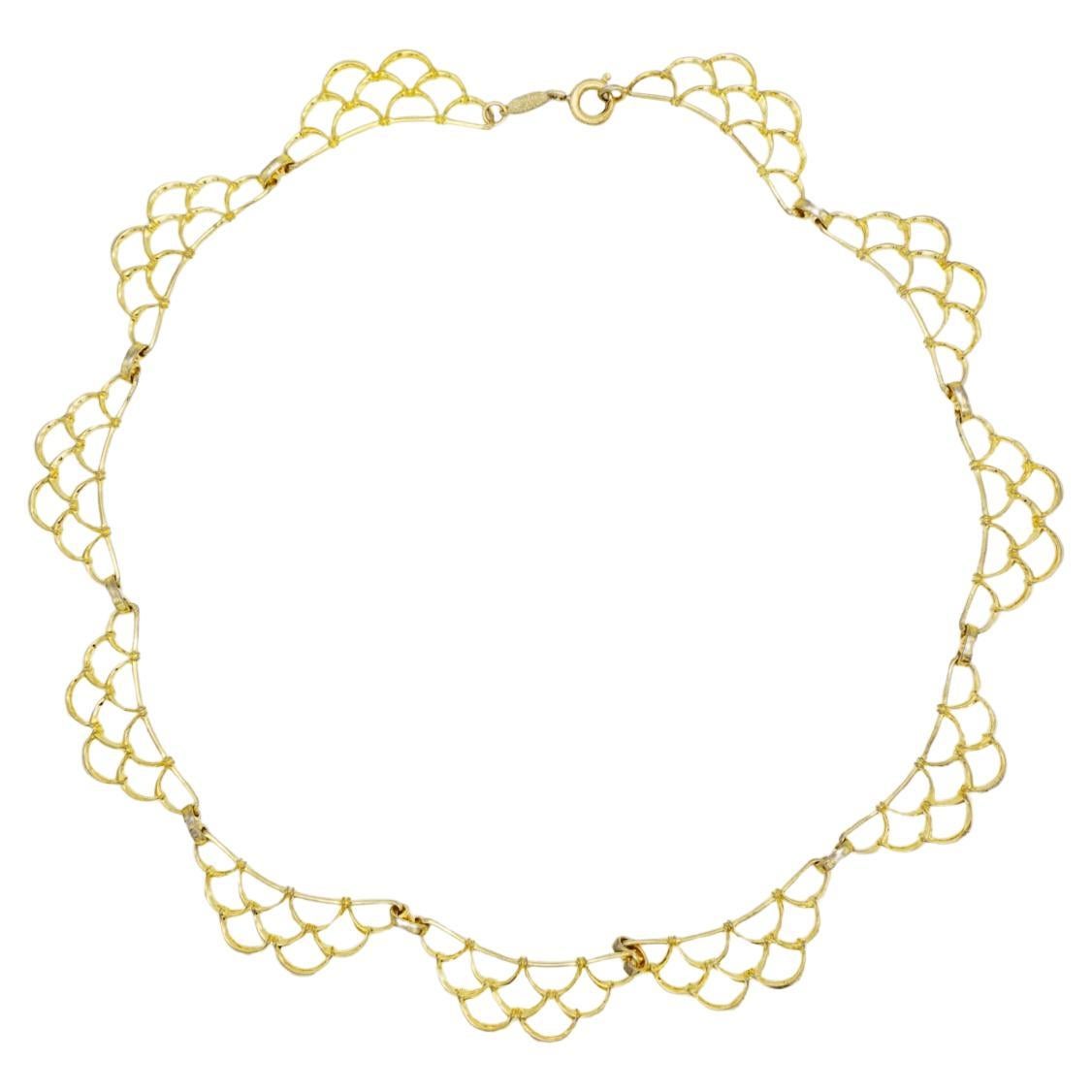 Christian Dior GROSSE 1964, collier à plusieurs couches en forme d'écailles de poisson, courbé et cloche en vente