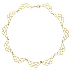 Christian Dior GROSSE 1964 Fish Scales Bib Curved Belly Circle Layer Necklace Christian Dior GROSSE 1964 Fish Scales Bib Curved Belly Circle Layer Necklace