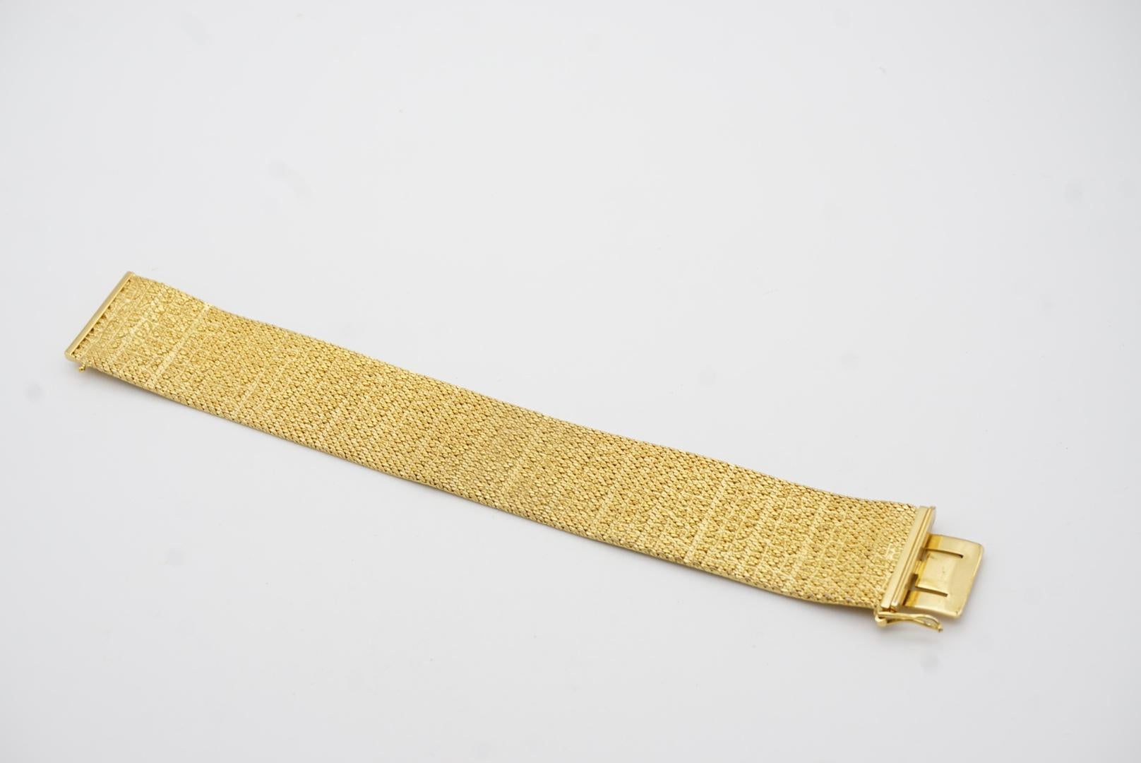 Christian Dior GROSSE 1964 Textured Mesh Woven Modernist Cuff Gold Bracelet 3