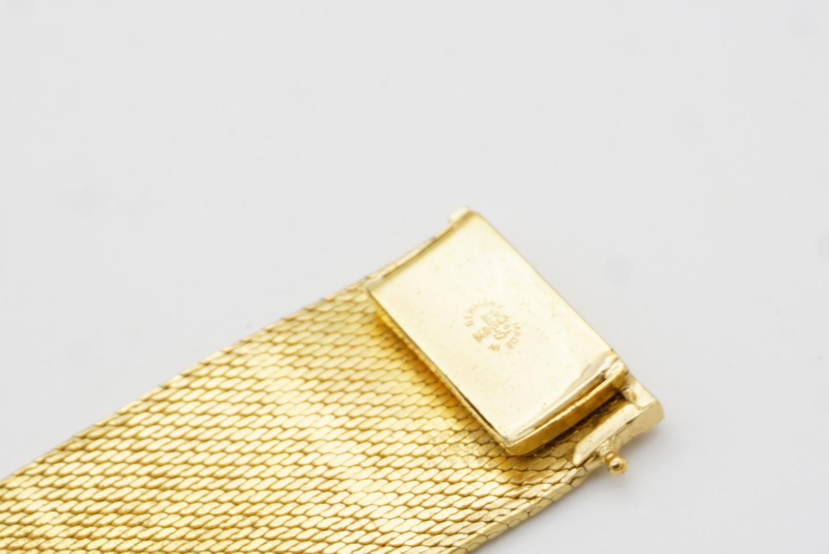Christian Dior GROSSE 1964 Textured Mesh Woven Modernist Cuff Gold Bracelet 5