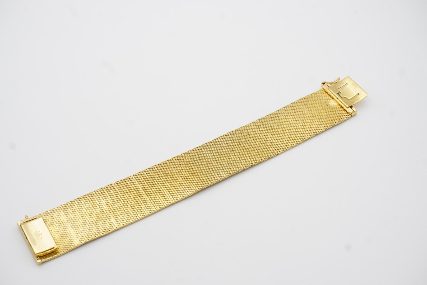Christian Dior GROSSE 1964 Textured Mesh Woven Modernist Cuff Gold Bracelet 6