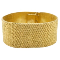 Christian Dior GROSSE 1964 Textured Mesh Woven Modernist Cuff Gold Bracelet