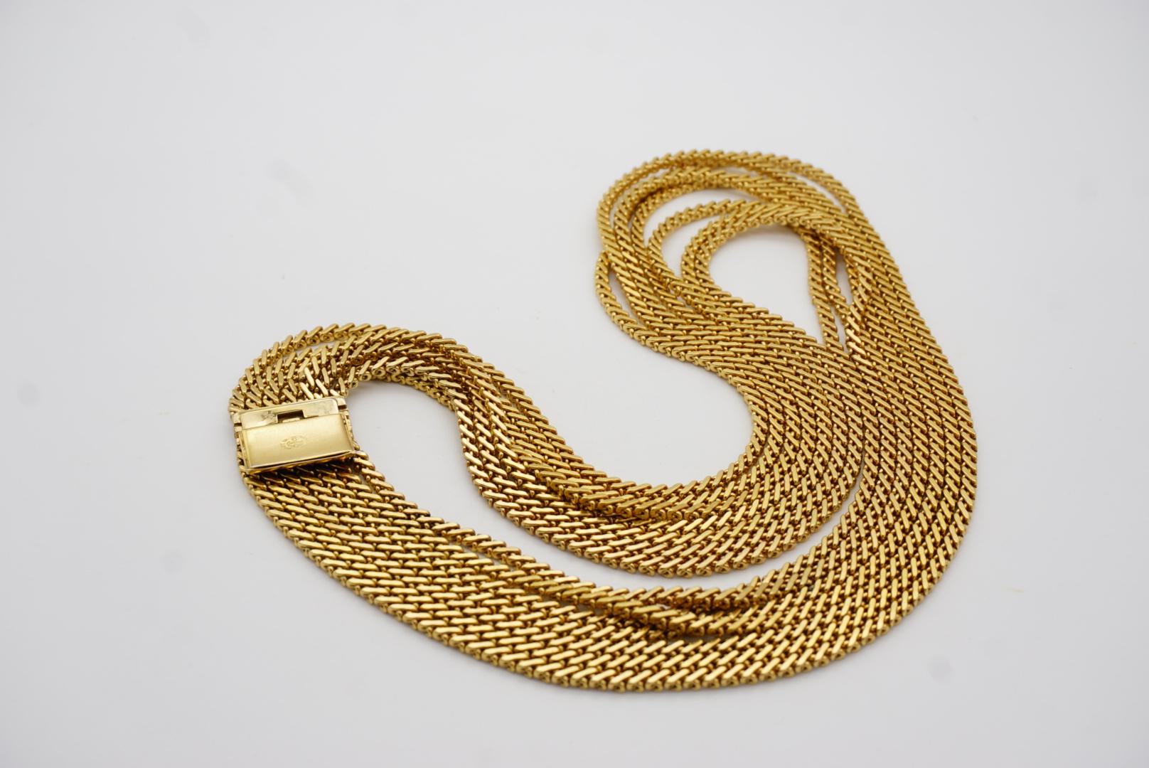 Christian Dior GROSSE 1964 Unisex Seven 7 Strands Layers Chain Chunky Necklace For Sale 8
