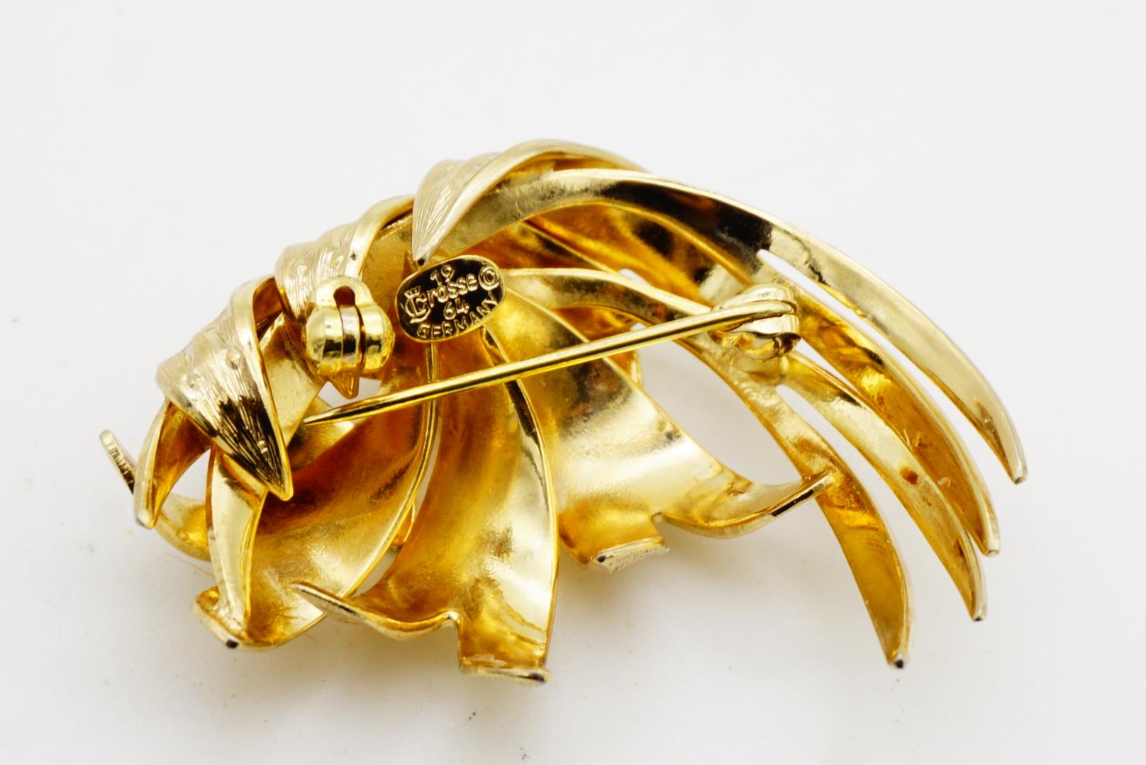 Christian Dior GROSSE 1964 Vintage Abstracted Interlocked Rope Modernist Brooch For Sale 9