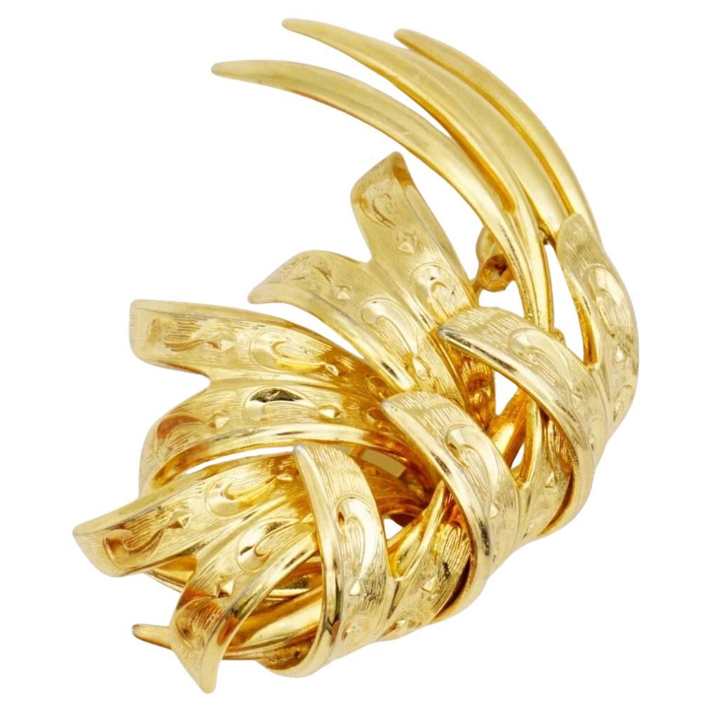 Christian Dior GROSSE 1964 Vintage Abstracted Interlocked Rope Modernist Brooch For Sale