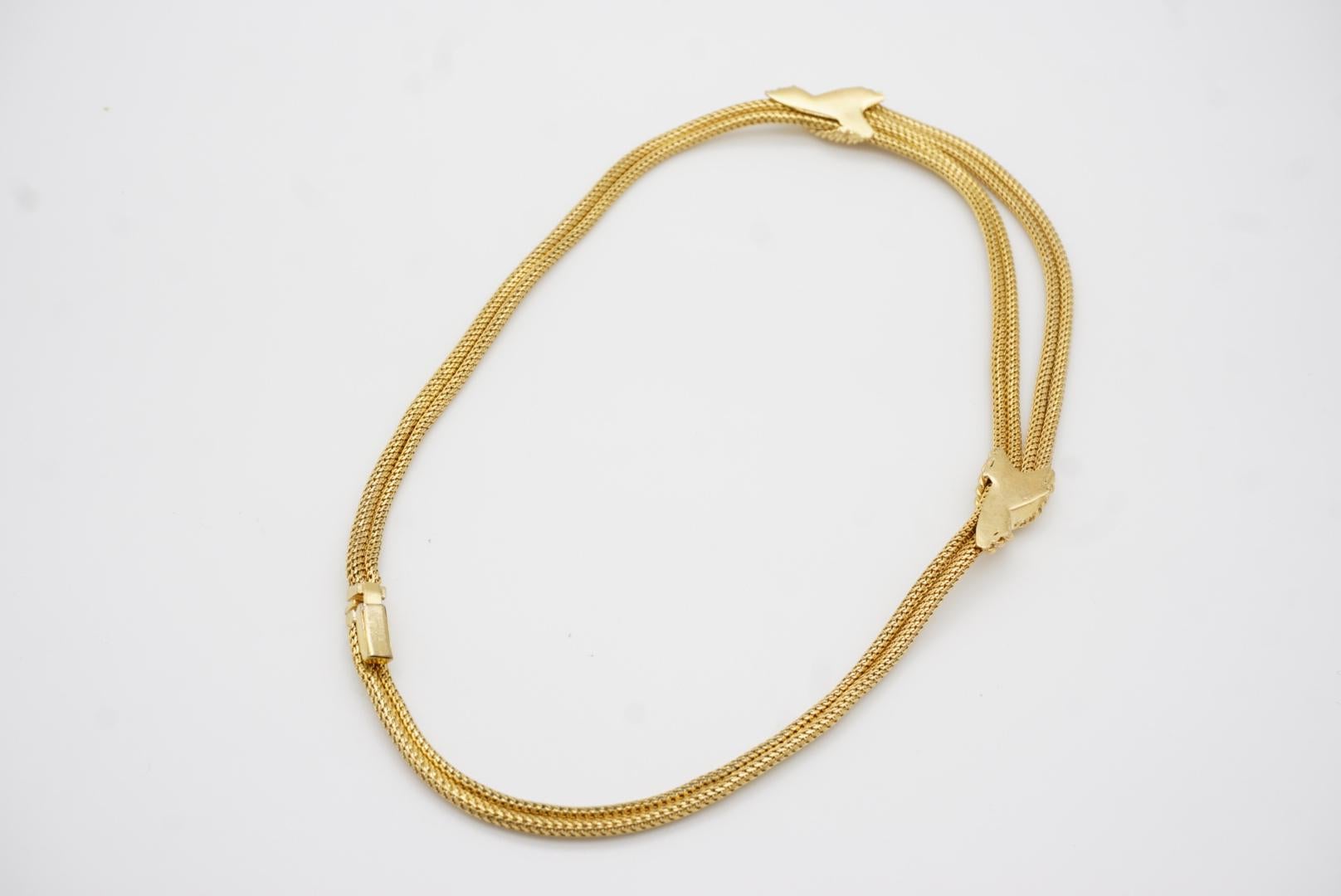 Christian Dior GROSSE 1964 Vintage Double Strand Mesh Snake Gold Choker Necklace For Sale 7