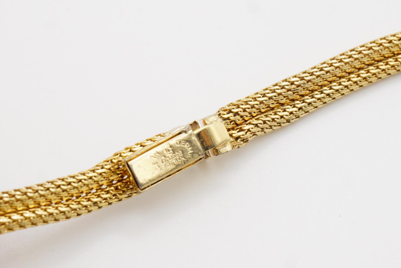 Christian Dior GROSSE 1964 Vintage Double Strand Mesh Snake Gold Choker Necklace For Sale 8