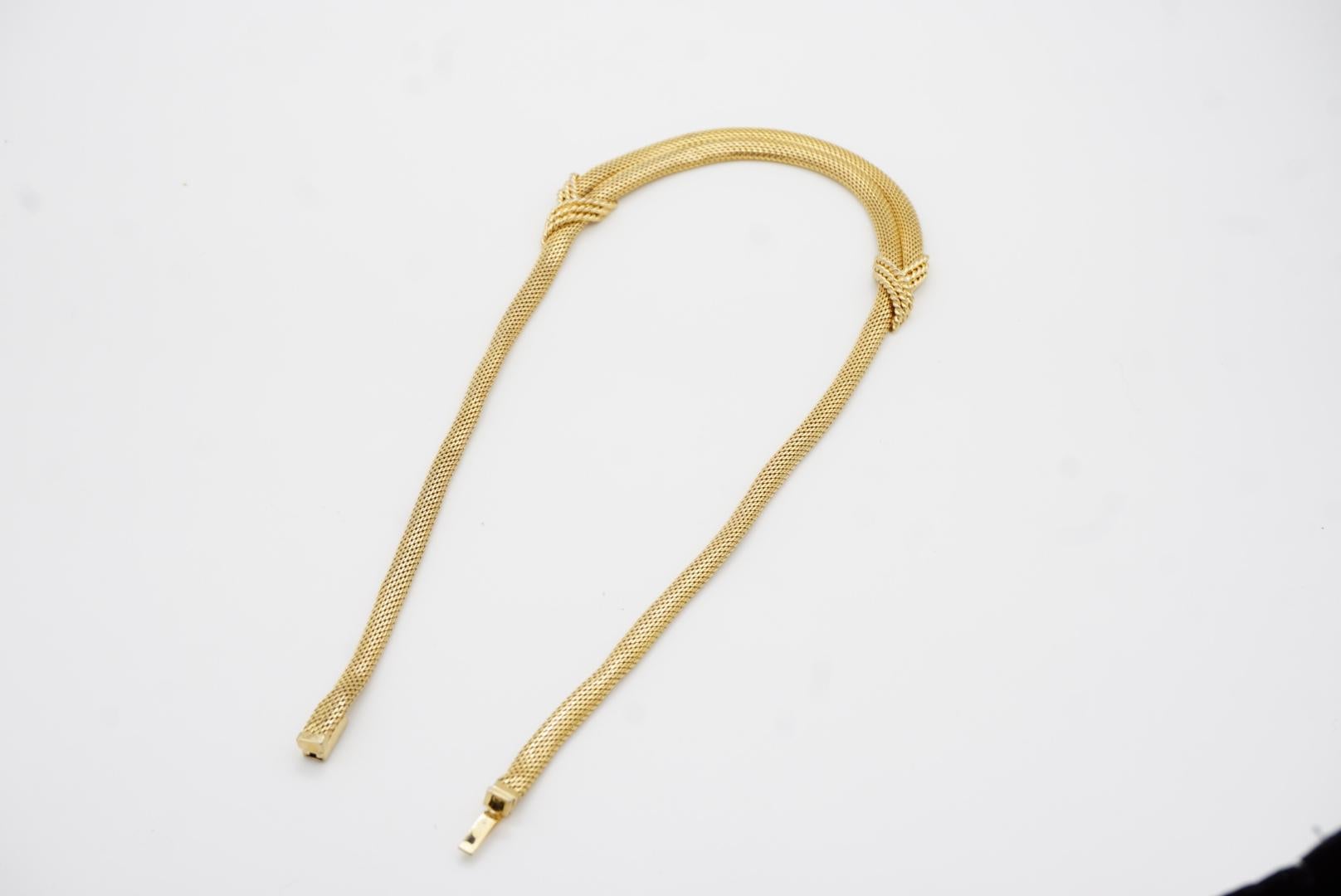 Christian Dior GROSSE 1964 Vintage Double Strand Mesh Snake Gold Choker Necklace For Sale 9