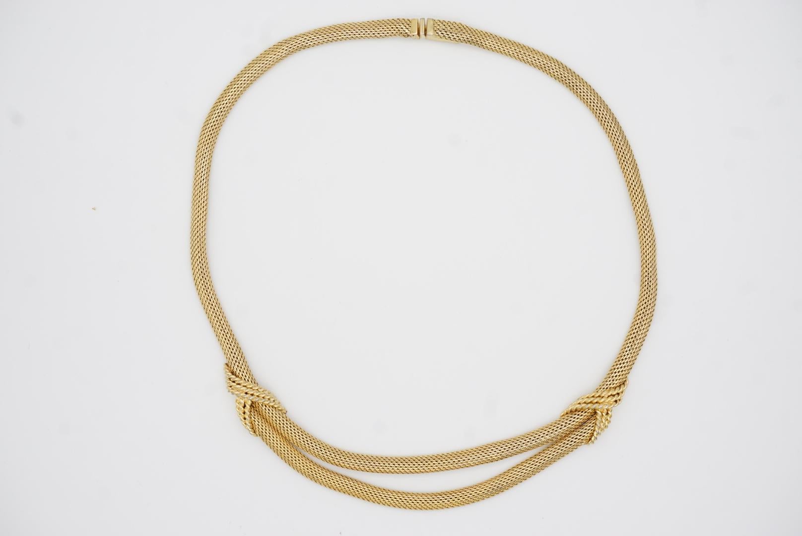 Christian Dior GROSSE 1964 Vintage Double Strand Mesh Snake Gold Choker Necklace For Sale 4