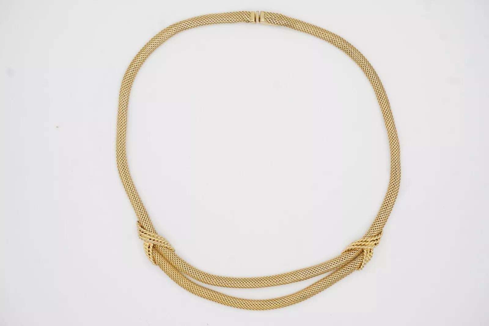 Christian Dior GROSSE 1964 Collana girocollo in maglia di serpente a doppio filo vintage in vendita 10