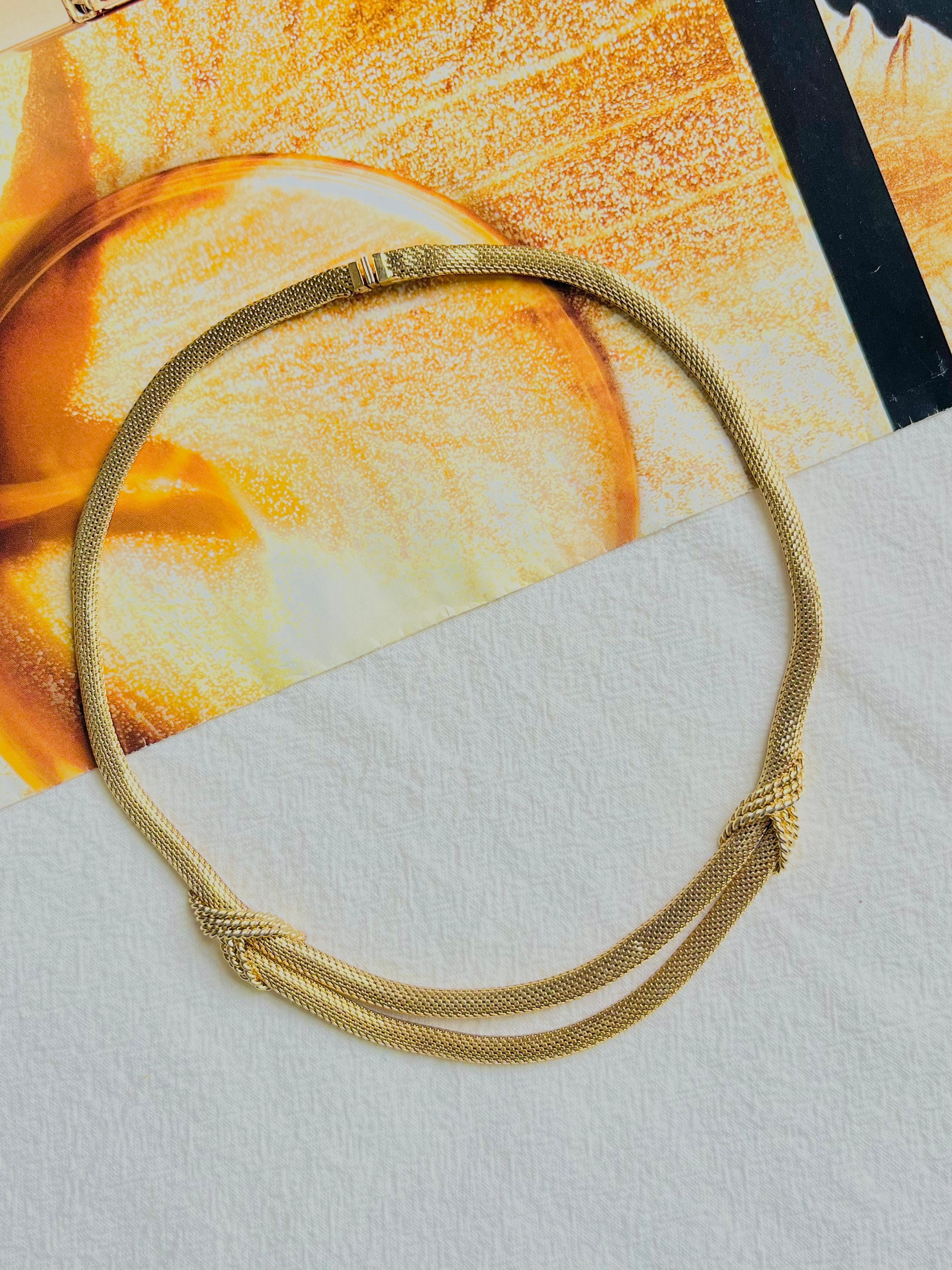Women's or Men's Christian Dior GROSSE 1964 Vintage Double Strands Mesh Snake Choker Necklace