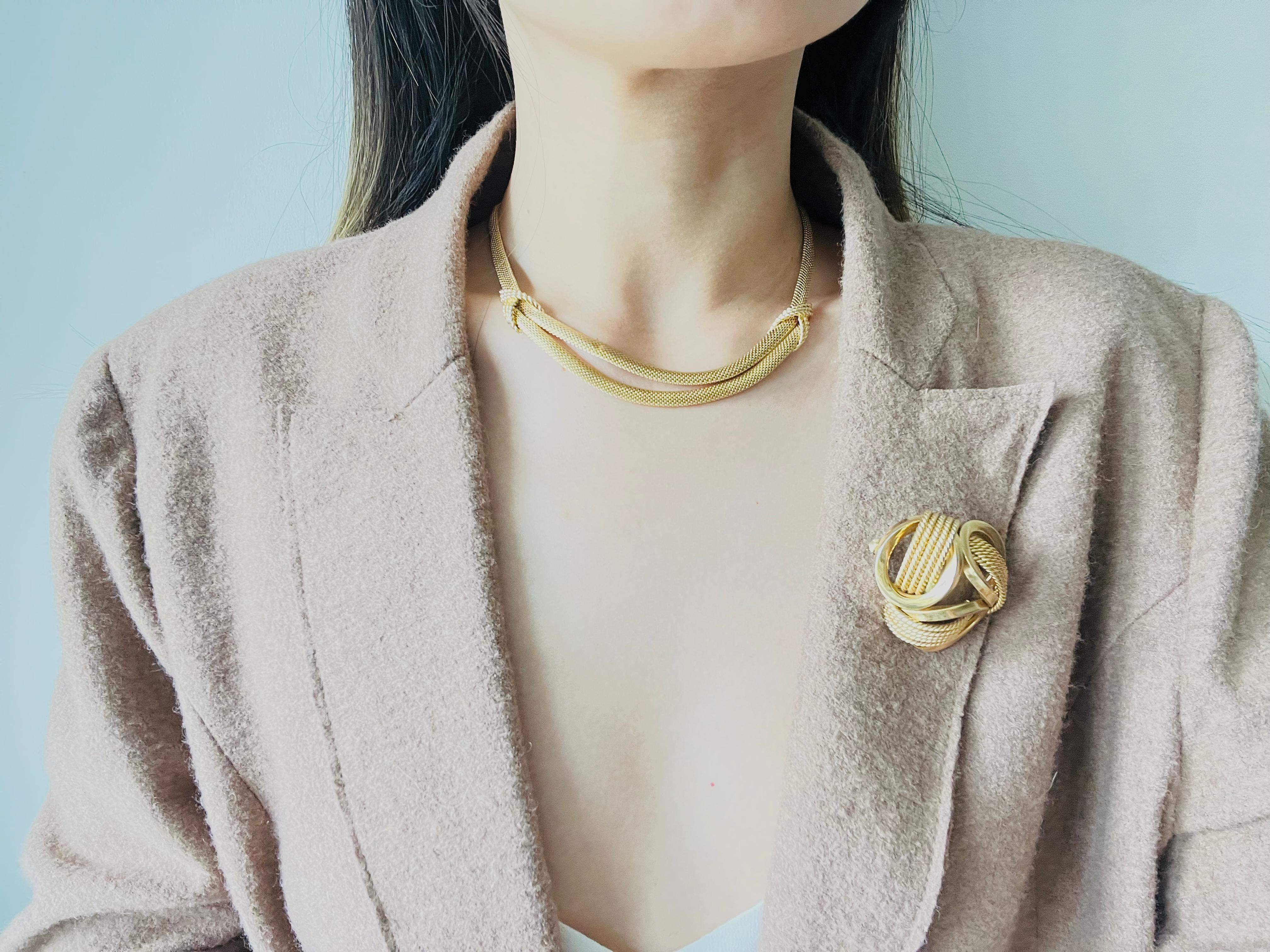Christian Dior GROSSE 1964 Collana girocollo in maglia di serpente a doppio filo vintage in vendita 4
