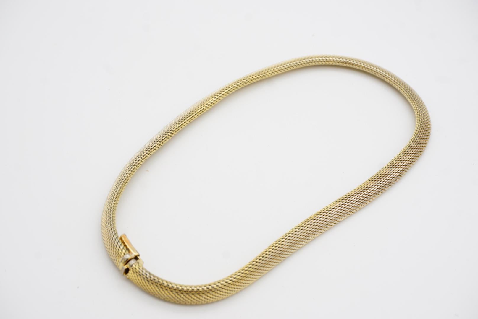 Christian Dior GROSSE 1964 Vintage Mesh Schlangen-Seil-Kragen-Halskette Choker Gold Halskette im Angebot 5