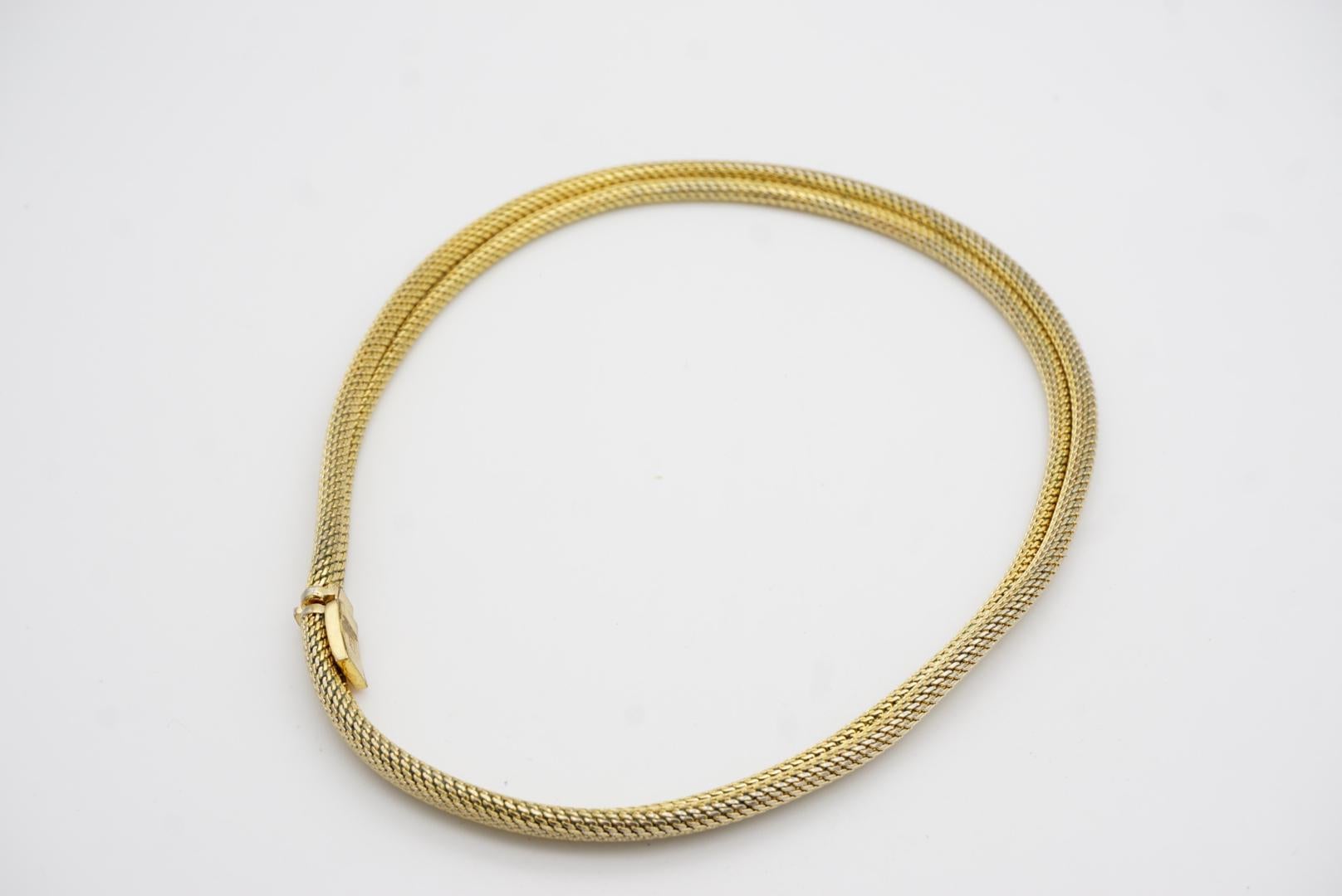 Christian Dior GROSSE 1964 Vintage Mesh Schlangen-Seil-Kragen-Halskette Choker Gold Halskette im Angebot 6