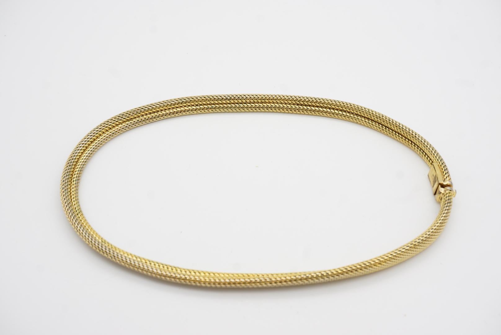 Christian Dior GROSSE 1964 Vintage Mesh Schlangen-Seil-Kragen-Halskette Choker Gold Halskette im Angebot 7