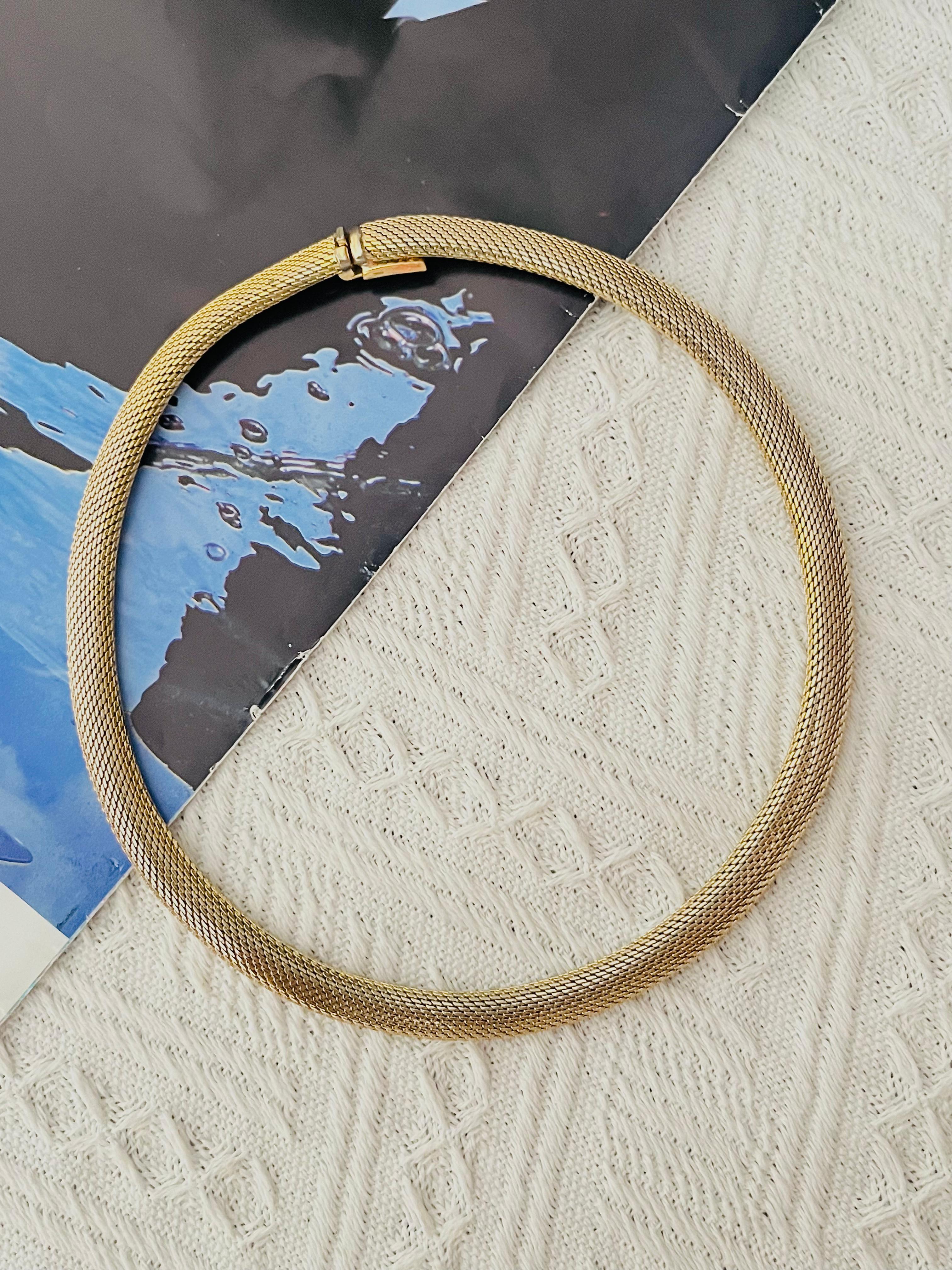 Christian Dior GROSSE 1964 Vintage Mesh Schlangen-Seil-Kragen-Halskette Choker Gold Halskette (Art déco) im Angebot