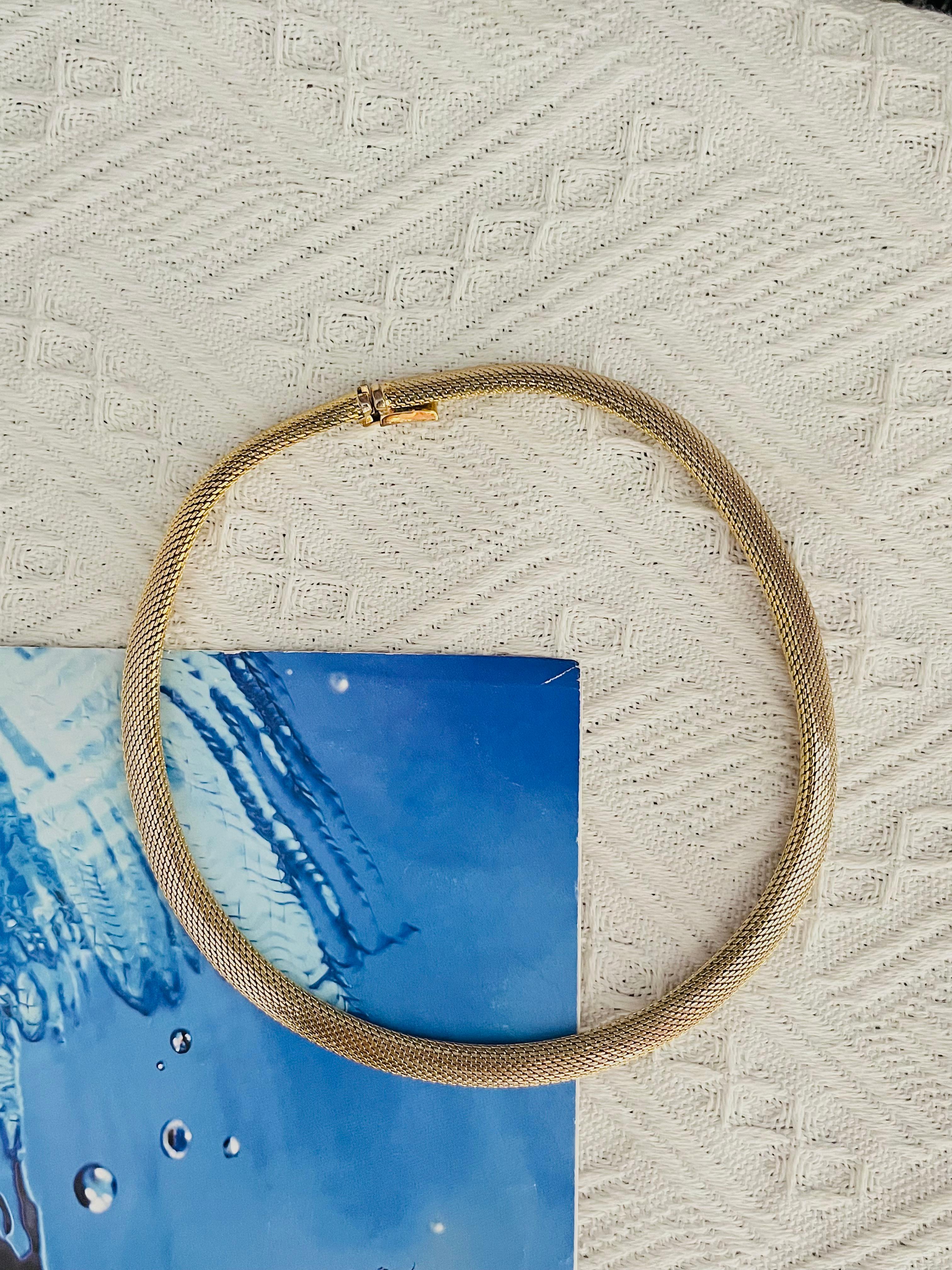 Christian Dior GROSSE 1964 Vintage Mesh Schlangen-Seil-Kragen-Halskette Choker Gold Halskette im Zustand „Gut“ im Angebot in Wokingham, England