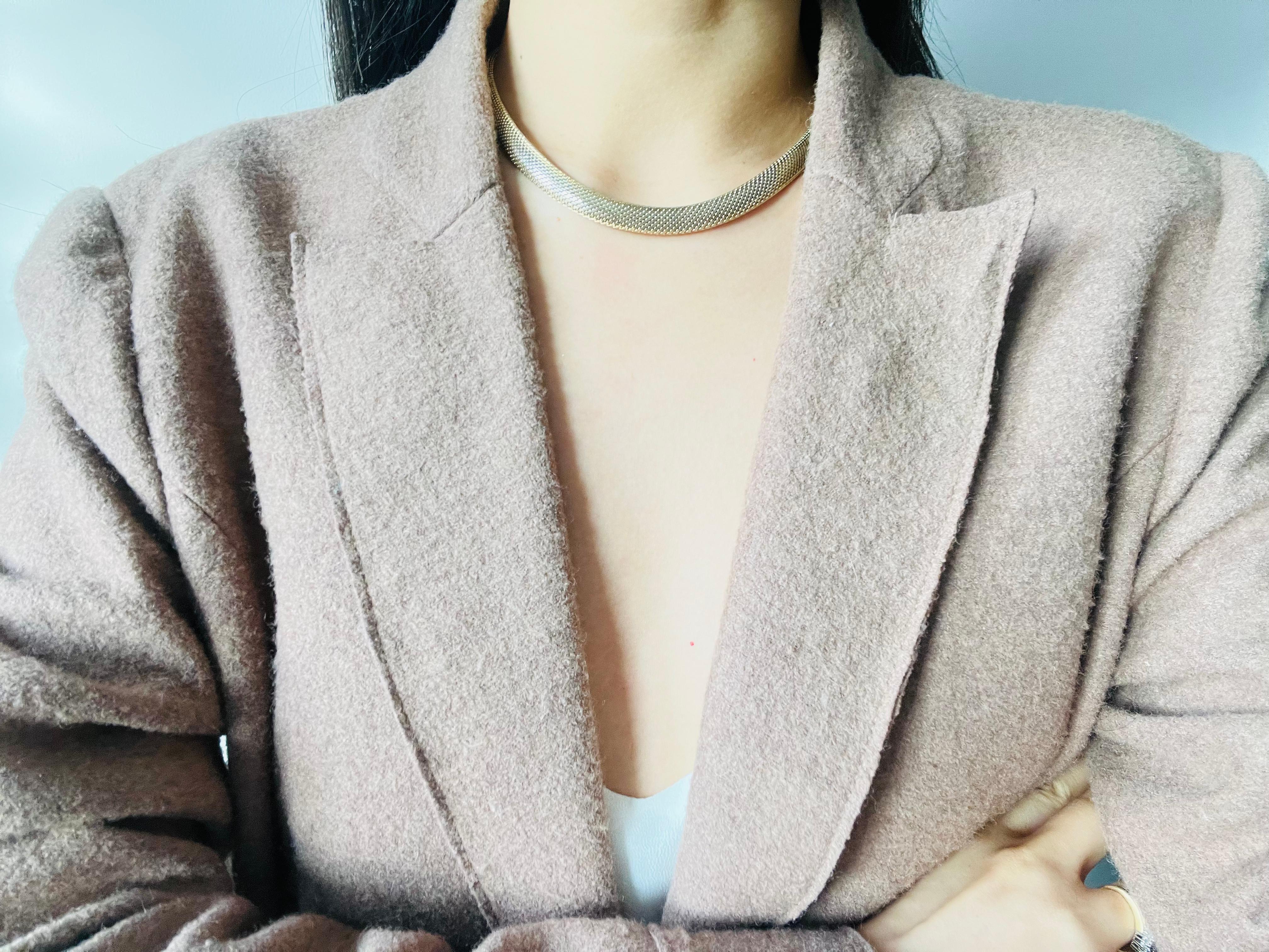 Christian Dior GROSSE 1964 Vintage Mesh Schlangen-Seil-Kragen-Halskette Choker Gold Halskette im Angebot 1