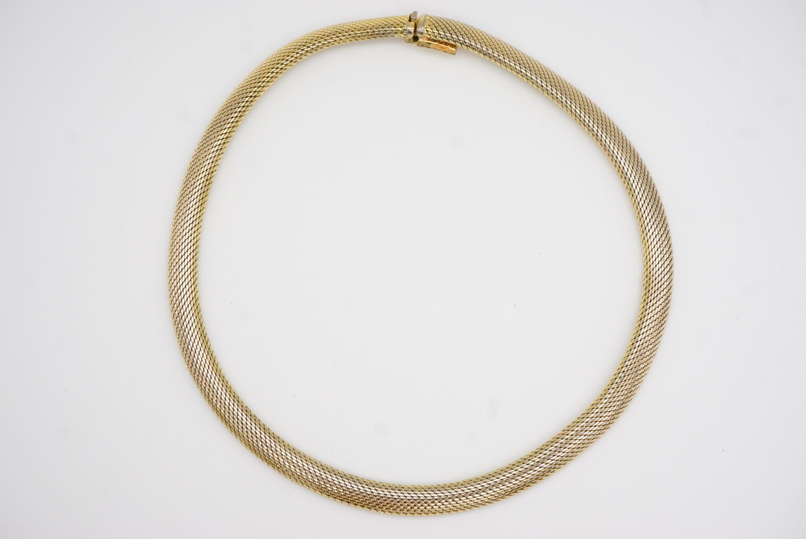 Christian Dior GROSSE 1964 Vintage Mesh Schlangen-Seil-Kragen-Halskette Choker Gold Halskette im Angebot 3