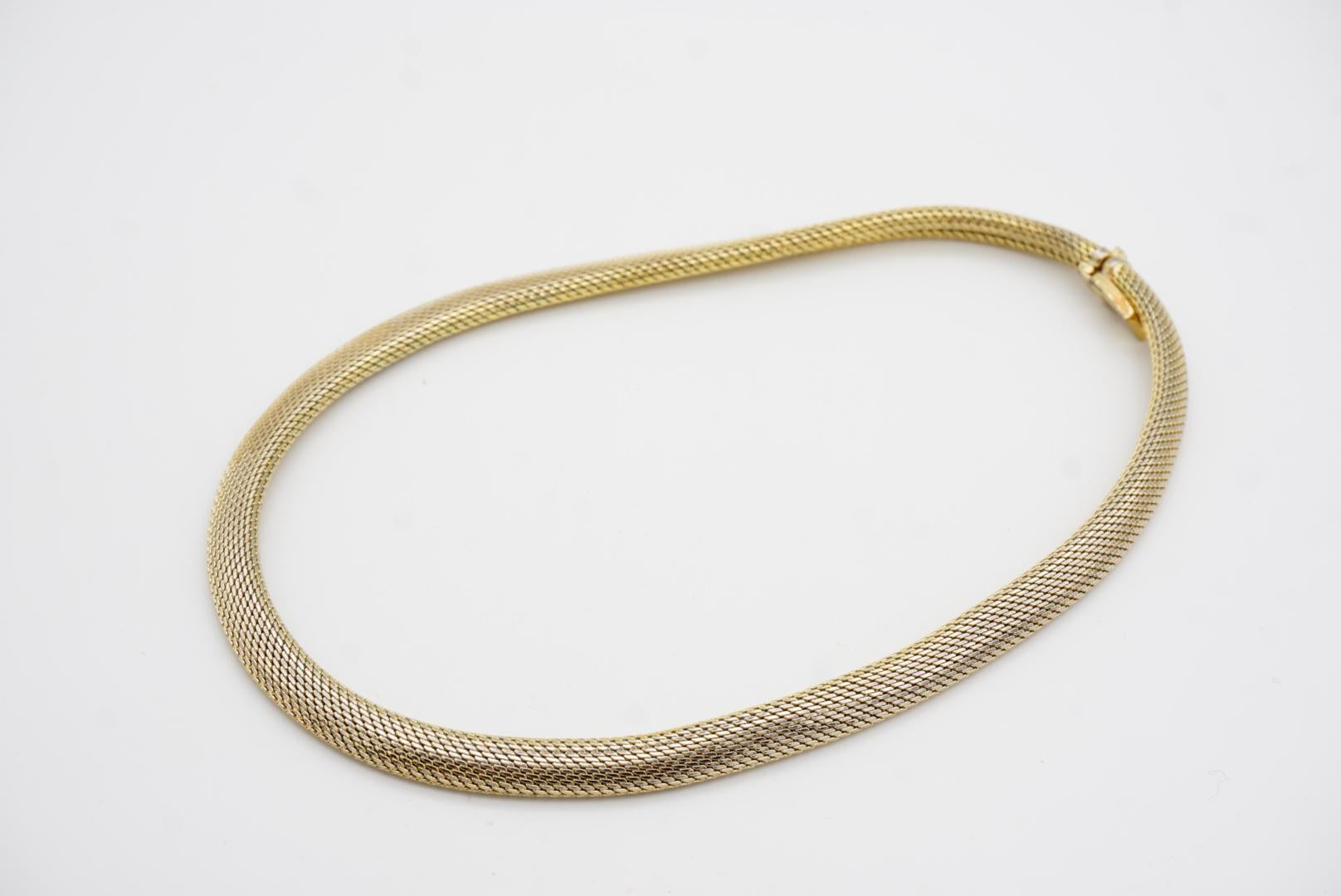 Christian Dior GROSSE 1964 Vintage Mesh Schlangen-Seil-Kragen-Halskette Choker Gold Halskette im Angebot 4