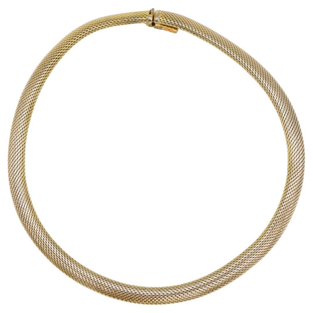 Christian Dior GROSSE 1964 Vintage Mesh Snake Rope Collar Choker Gold Necklace