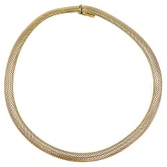 Christian Dior GROSSE 1964 Vintage Mesh Snake Rope Collar Choker Gold Necklace