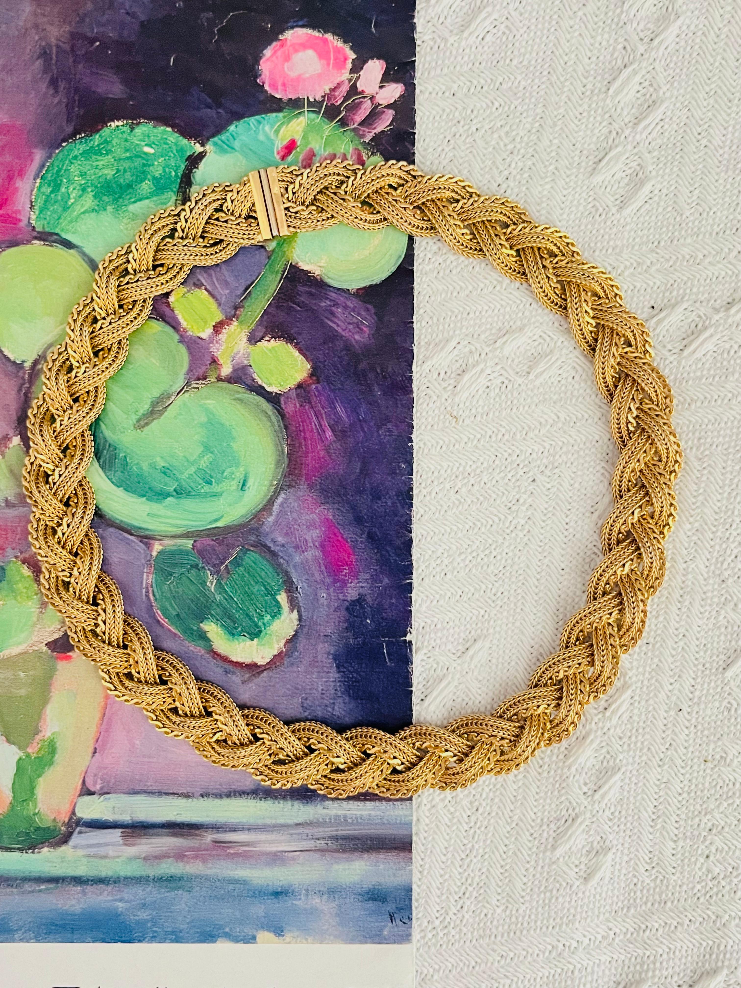Art Déco Christian Dior GROSSE 1965 Collana con nodo intrecciato e rete intrecciata in vendita