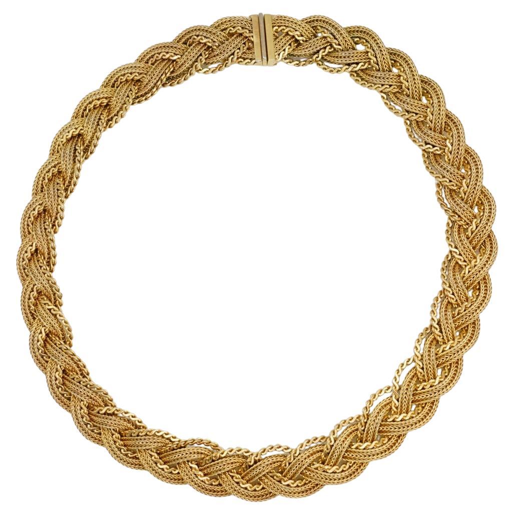 Christian Dior GROSSE 1965 Collana con nodo intrecciato e rete intrecciata in vendita