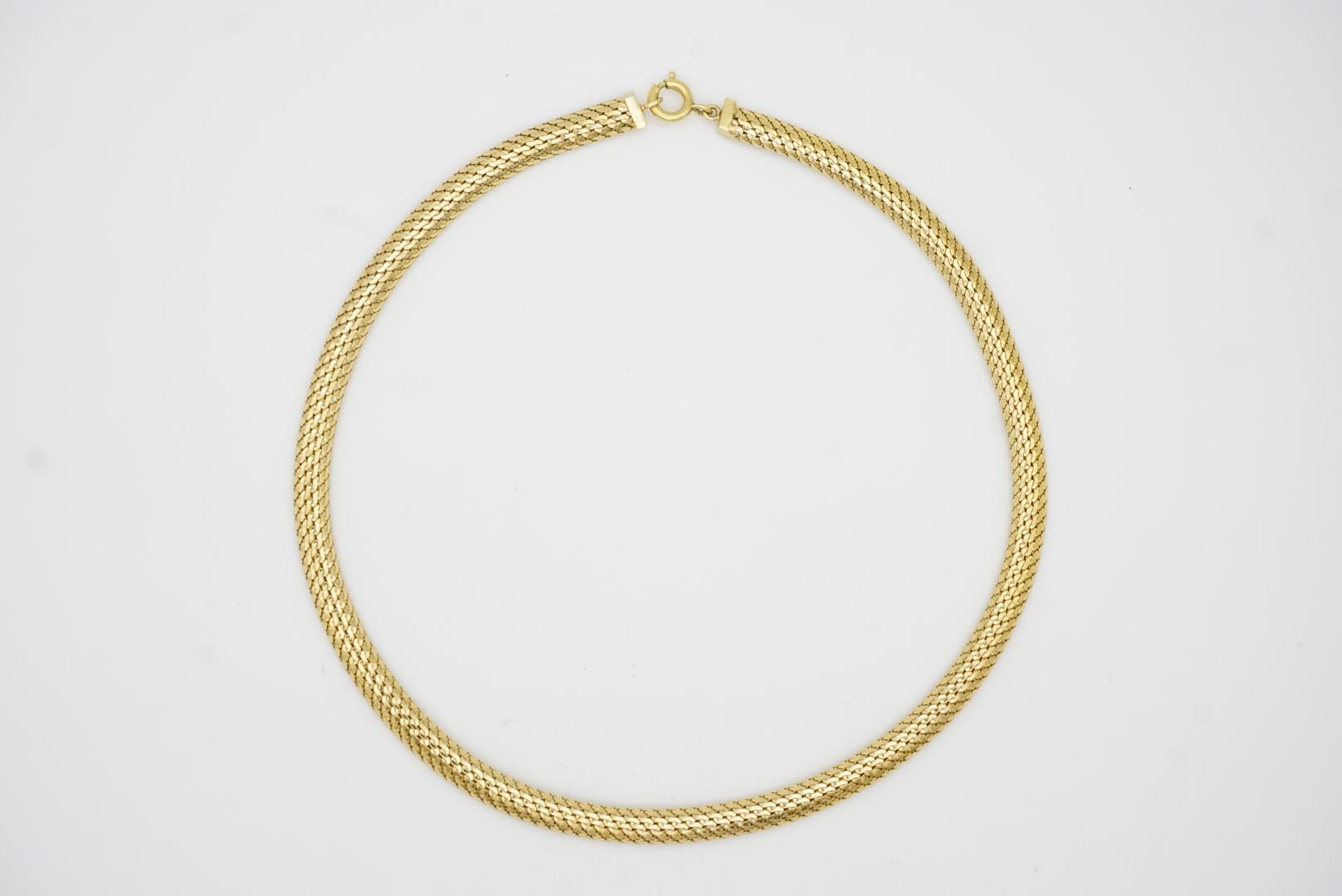 Christian Dior GROSSE 1965 Herringbone Classic Curb Woven Chain Rope Necklace 5