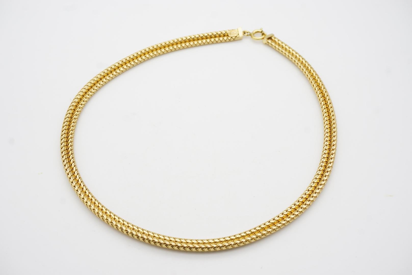 Christian Dior GROSSE 1965 Herringbone Classic Curb Woven Chain Rope Necklace 7