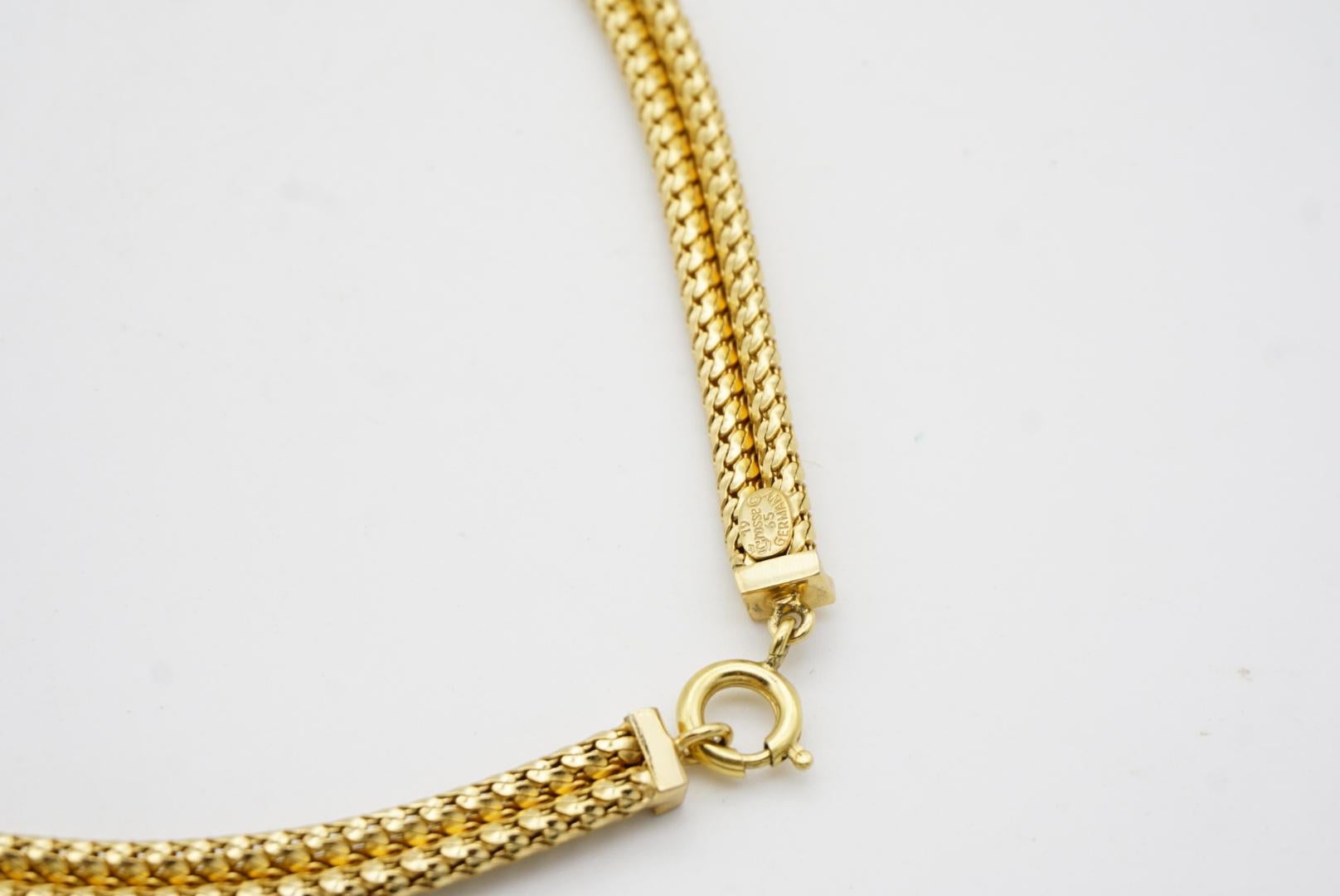 Christian Dior GROSSE 1965 Herringbone Classic Curb Woven Chain Rope Necklace 8