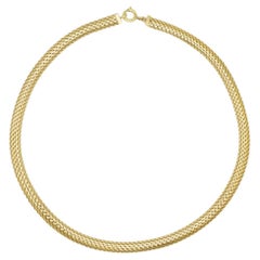 Christian Dior GROSSE 1965 Fischgrätenkette Classic Curb Woven Chain Rope Necklace