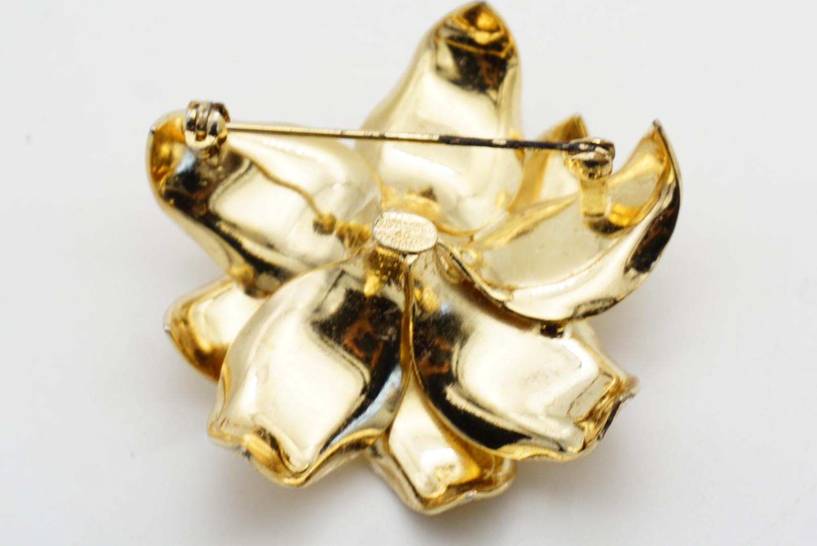 Christian Dior GROSSE 1965 Broche grande de flor de hoja de doble capa vívida en venta 5