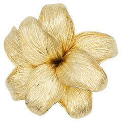 Christian Dior GROSSE 1965 Grande spilla a doppio strato con fiore a foglia e fiore a fiore Christian Dior GROSSE 1965 Grande spilla a doppio strato con fiore a foglia e fiore a fiore