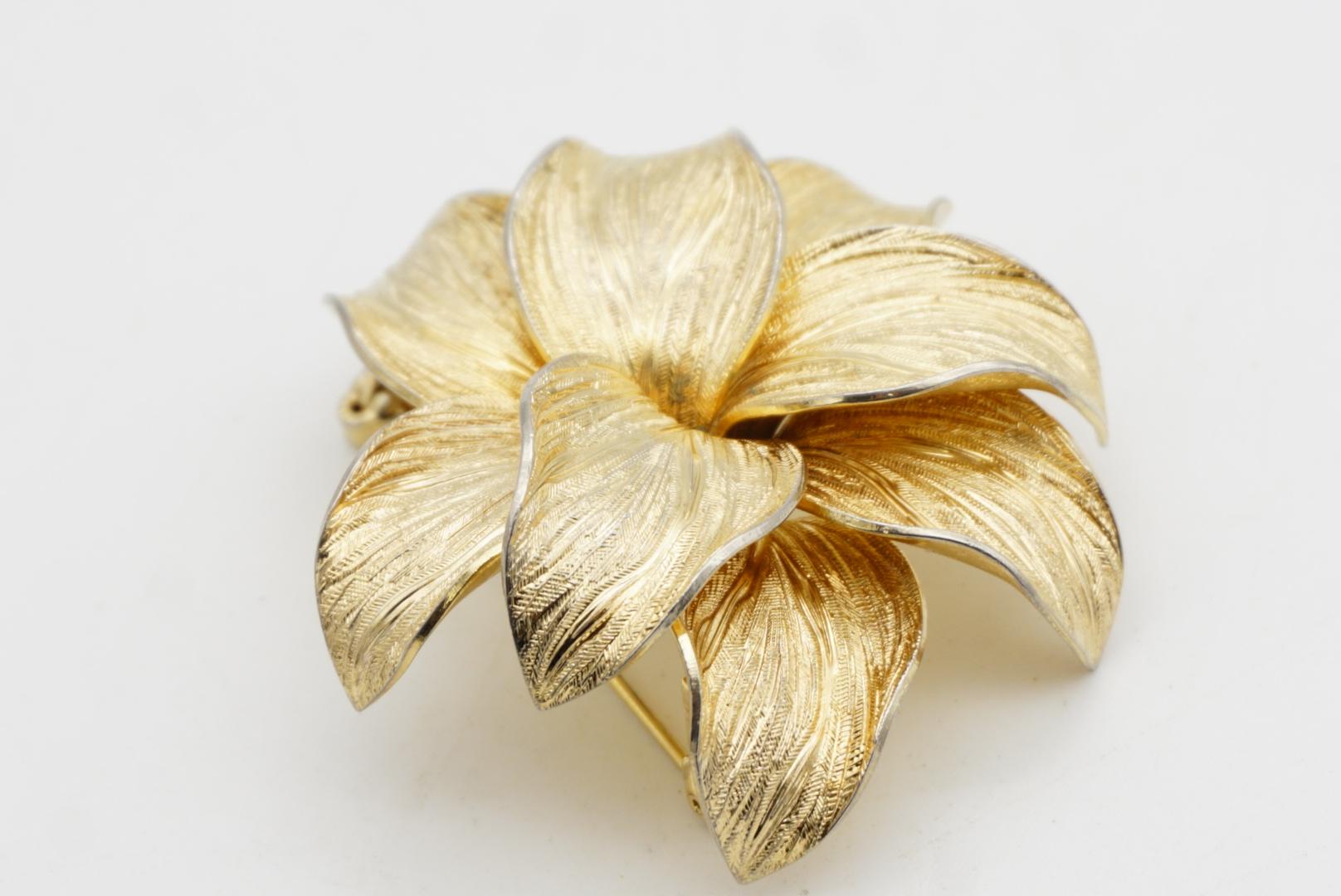 Christian Dior GROSSE 1965 Große Vivid Flourish Double Layer Flower Leaf Brosche im Angebot 5