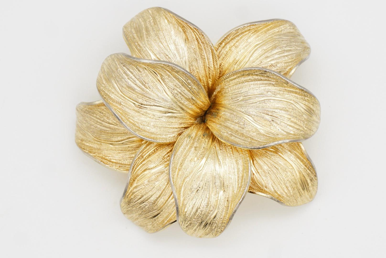 Christian Dior GROSSE 1965 Große Vivid Flourish Double Layer Flower Leaf Brosche im Angebot 3
