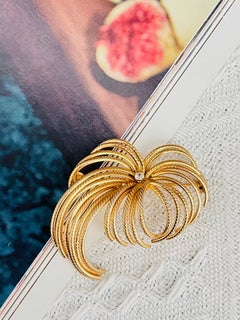 Christian Dior GROSSE 1965 Vintage Crystal Flourish Flower firework Rope Brooch