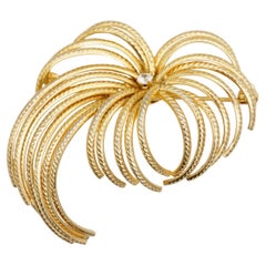Christian Dior GROSSE 1965 Vintage Crystal Flourish Flower firework Rope Brooch