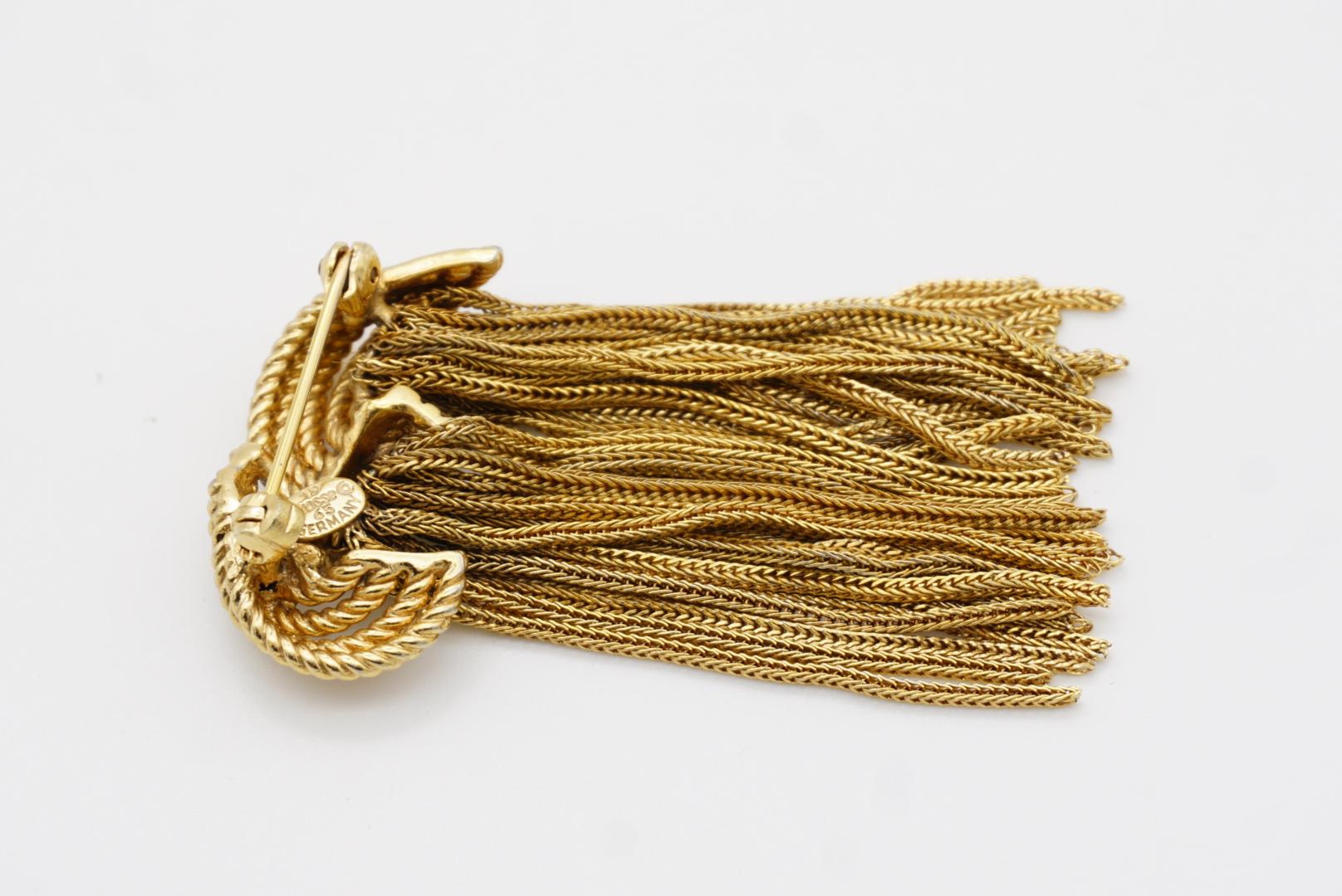 Christian Dior GROSSE 1965 Vintage Knot Bow Krawatte Double Tassel Rope Tropfenbrosche im Angebot 8