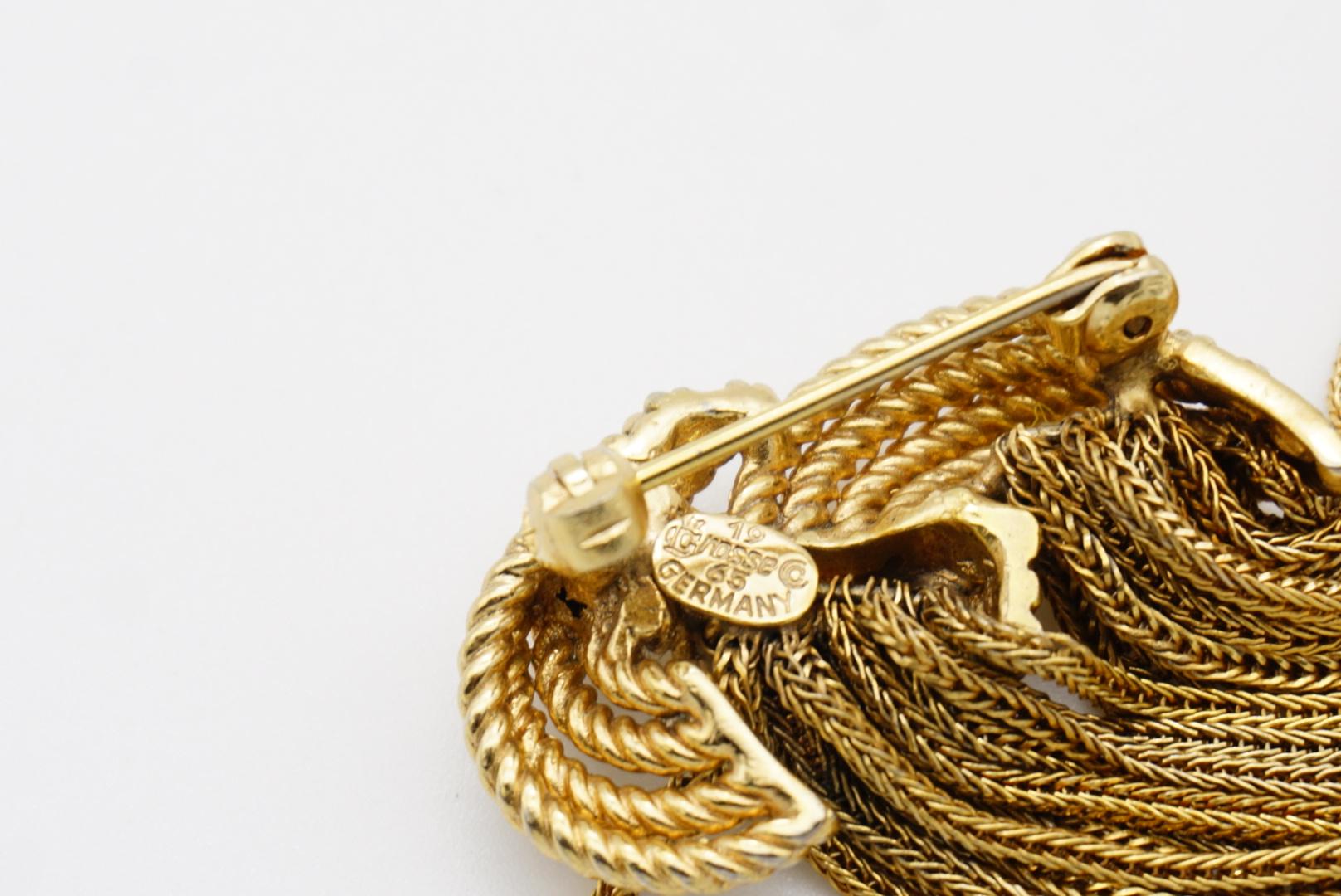 Christian Dior GROSSE 1965 Vintage Knot Bow Krawatte Double Tassel Rope Tropfenbrosche im Angebot 9
