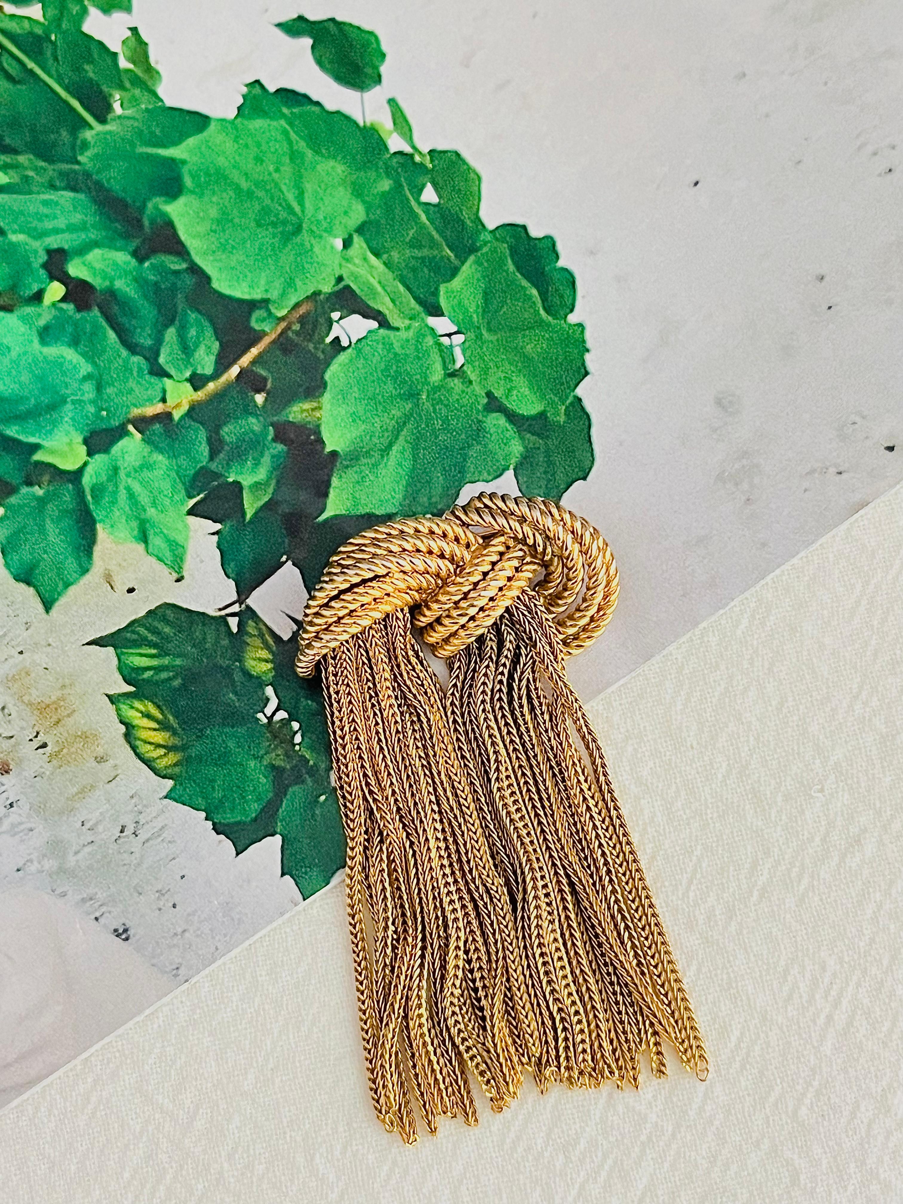Christian Dior GROSSE 1965 Vintage Knot Bow Krawatte Double Tassel Rope Tropfenbrosche im Zustand „Gut“ im Angebot in Wokingham, England