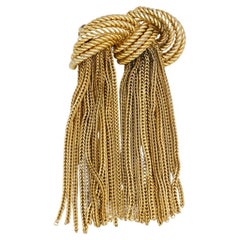 Christian Dior GROSSE 1965 Vintage Tassel Bow Knot Tie Double Rope Drop Brooch