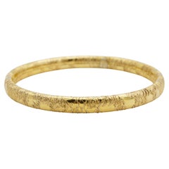 Christian Dior GROSSE 1965 Vintage Textured Ripple Relief Gold Bangle Bracelet