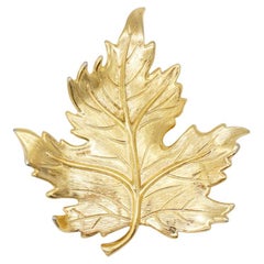 Christian Dior GROSSE 1965 Vintage Textured Vivid Swirl Wavy Maple Leaf Brooch