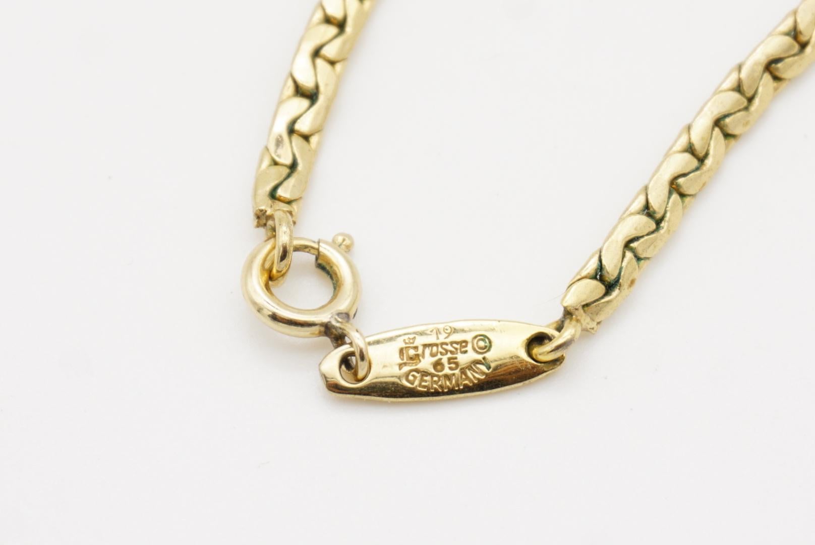 Christian Dior GROSSE 1965 Vintage White Pearl Woven Drop Pendant Gold Necklace For Sale 12